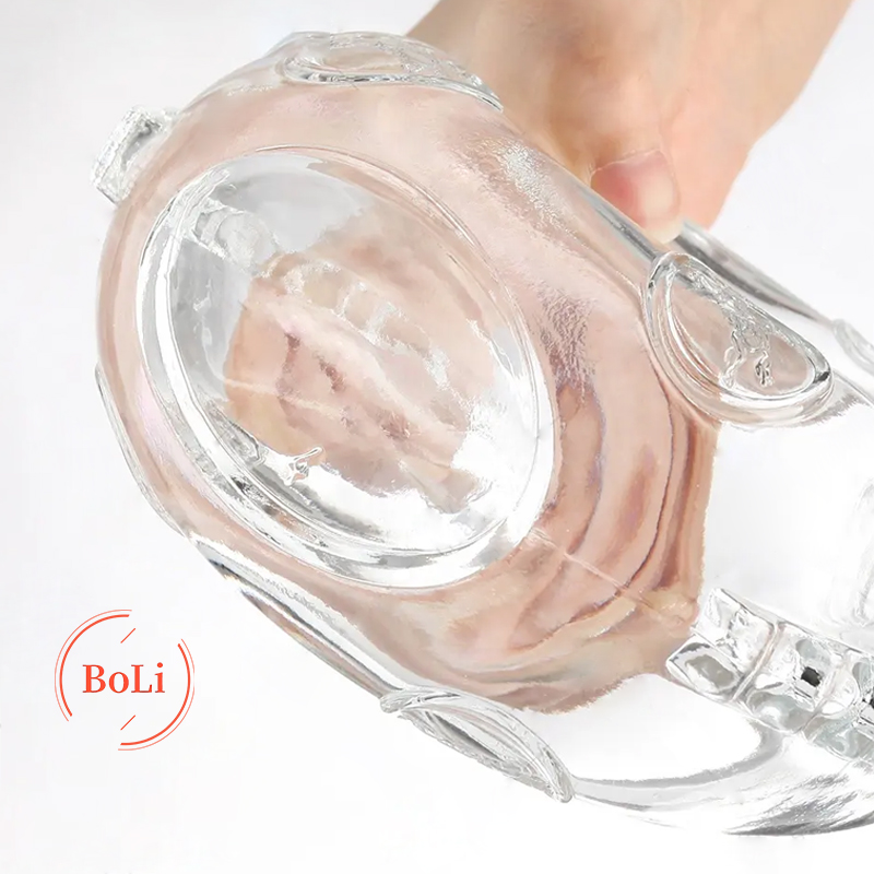 Transparent Round Hollow Flint Square Flat Bottomed Whiskey Spirit Glass Bottle With Screw Cap