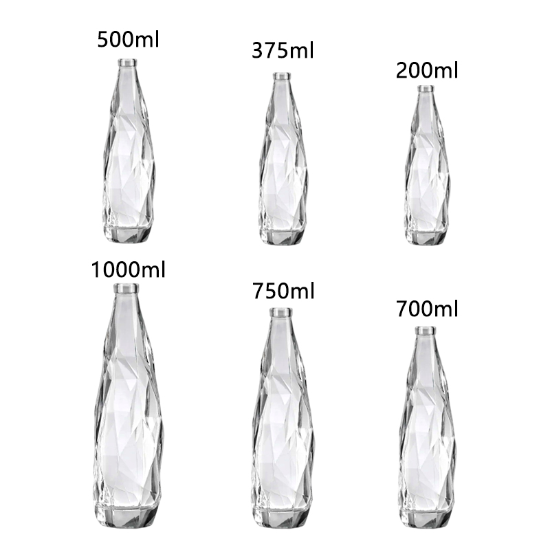 Diamond Shape Soda Juice Minerial Water Glass Bottle